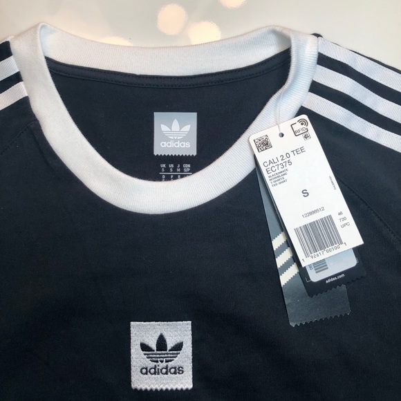 ADIDAS BLACK/WHITE 3-STRIPES AUTHENTIC TEE - Picture 2 of 5